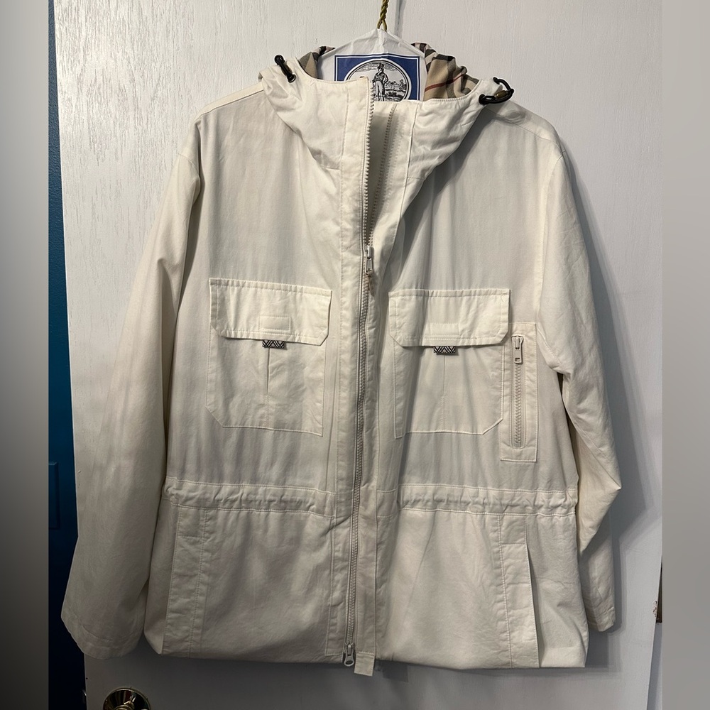 Burberry White Raincoat/Windbreaker with Hood - Size M - Picture 14 of 15
